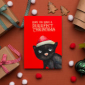 Carte Noël de chat noir