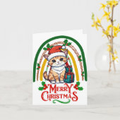 Carte Noël de chats mignons (Fleur jaune)