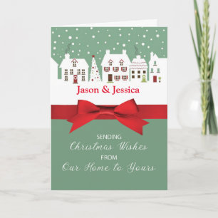 Carte Noël de chez nous à votre mâchoire verte légère