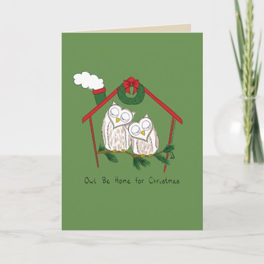 Carte Noël de chouette Mignon Drôle de Vacances (Devant)