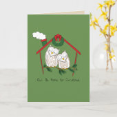 Carte Noël de chouette Mignon Drôle de Vacances (Fleur jaune)