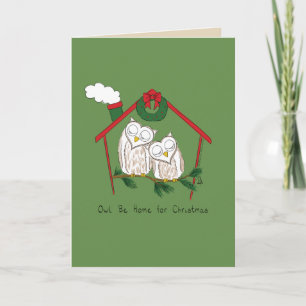 Carte Noël de chouette Mignon Drôle de Vacances