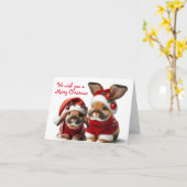 Carte Noël de couple de lapins (Fleur jaune)