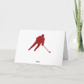 Carte Noël de hockey sur glace à scintillement rouge (Dos)