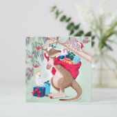 Carte Noël de Kangaroo - Art de Noël australien (Debout devant)