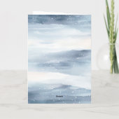 Carte Noël de la Chouette neigeuse d'hiver Bleue (Dos)