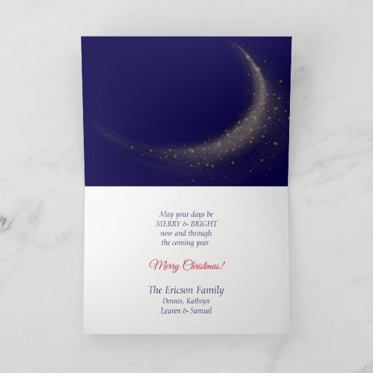 Carte Noël de la comète Silver Père Noël et Sleigh Star (Intérieur)