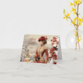 Carte Noël de la dame victorienne (Fleur jaune)