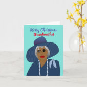 Carte Noël de la grand-mère afro-américaine (Fleur jaune)