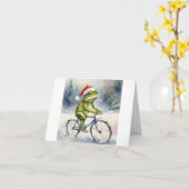 Carte Noël de la grenouille (Fleur jaune)