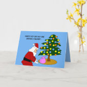 Carte Noël de la grossesse de vacances de père Noël (Fleur jaune)