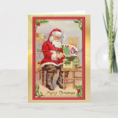 Carte Noël de la Joueuse rétro Santa Claus (Devant)