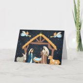 Carte Noël de la Nativité chrétienne mignonne (Devant)