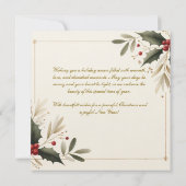 Carte Noël de la paix et de la joie (Dos)