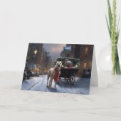 Carte Noël de la saison festive de l'American Staffordsh (Devant)