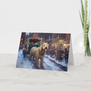 Carte Noël de la saison festive du Terrier Wheaten
