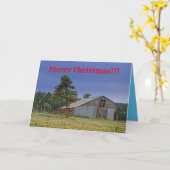 Carte Noël de la vieille grange du Colorado (Fleur jaune)