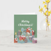 Carte Noël de la ville d'hiver (Fleur jaune)