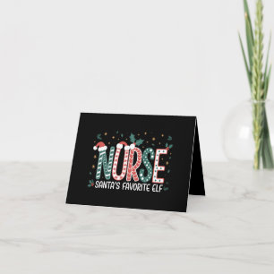 Carte Noël de l'elfe préféré de Santa Infirmière Inspira