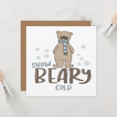 Carte Noël de l'ours très froid (Devant/Arrière en situation)