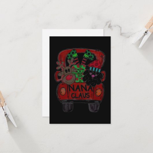 Carte Noël de Nana Claus (Devant/Arrière en situation)