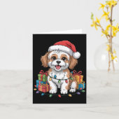 Carte Noël de Noël de Cavachon Noël Design Amour de chie (Fleur jaune)