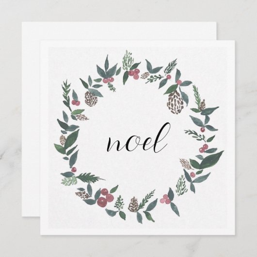 Carte noel de noël de couronne (Devant / Derrière)