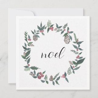 Carte noel de noël de couronne