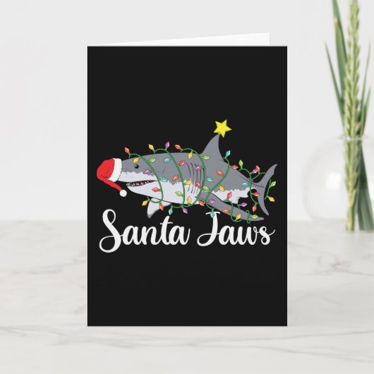 Carte Noël de père Noël Jaws (Devant)