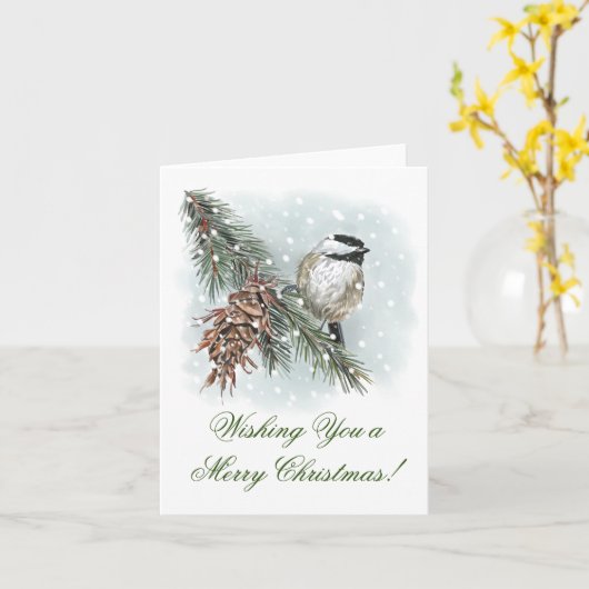 Carte Noël de poulet d'hiver (Fleur jaune)