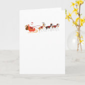 Carte Noël de renne de chien du père noël St Bernard (Fleur jaune)