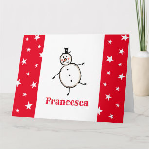 Carte Noël de Snowman personnalisé