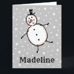 Carte Noël de Snowman personnalisé<br><div class="desc">Cette carte de Noël personnalisée présente le personnage Snowman de l'équipage de Noël.</div>