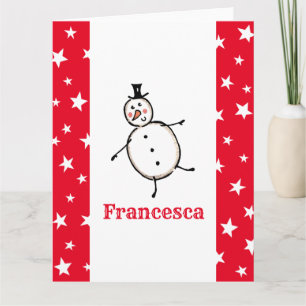 Carte Noël de Snowman personnalisé