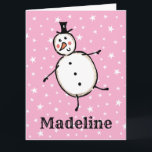 Carte Noël de Snowman personnalisé<br><div class="desc">Cette carte de Noël personnalisée présente le personnage Snowman de l'équipage de Noël.</div>