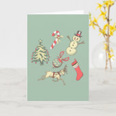 Carte Noël de style vintage (Fleur jaune)