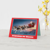 Carte Noël de vacances drôle Beagle (Fleur jaune)