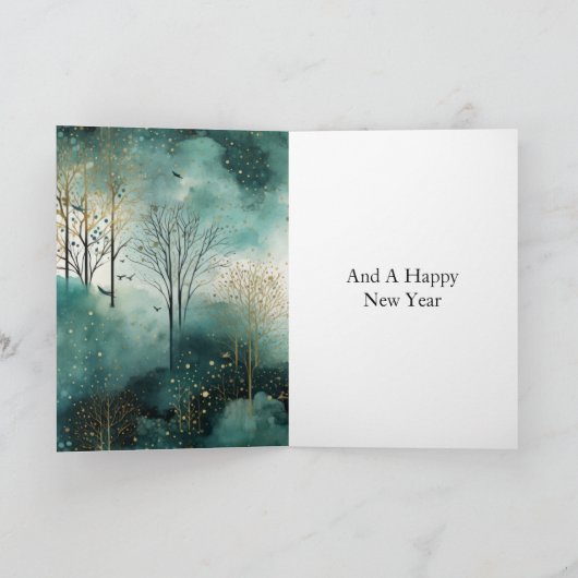 Carte Noël des arbres verts (Intérieur)