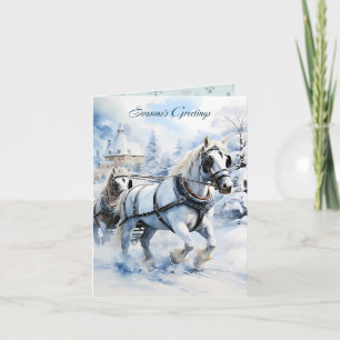 Carte Noël des Chevaux de Neige