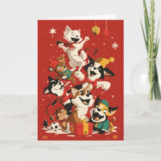 Carte Noël des chiots (Devant)