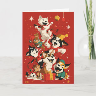 Carte Noël des chiots