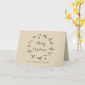 Carte Noël des colibris personnalisés (Fleur jaune)