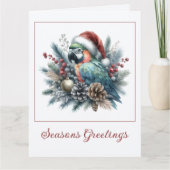 Carte Noël des Joyeuses Fêtes de perroquets tropicaux (Devant)
