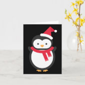 Carte Noël des pingouins (Fleur jaune)