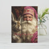 Carte Noël des Whiskers Pink Santa Claus (Debout devant)
