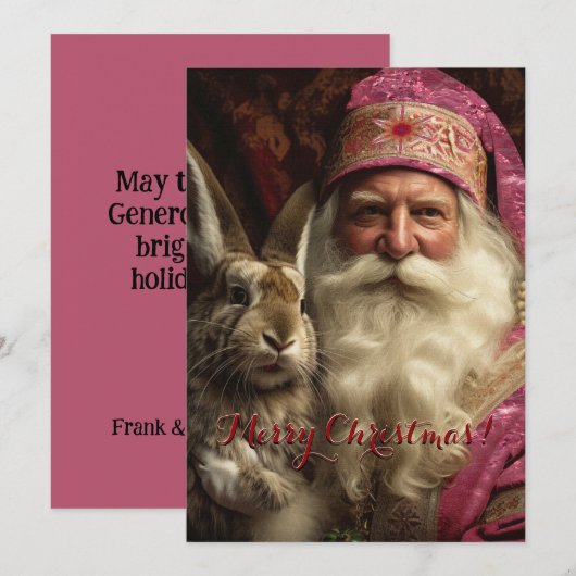 Carte Noël des Whiskers Pink Santa Claus (Devant / Derrière)