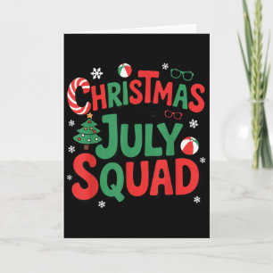 Carte Noël d'été Christmas In July Squad Drôle Aloha Pou