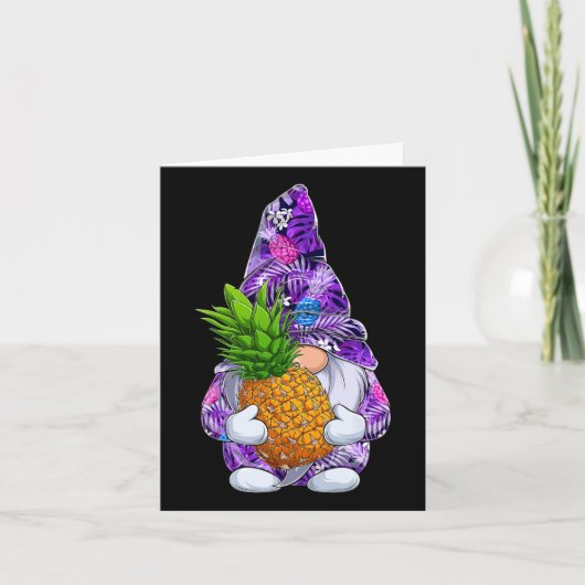Carte Noël d'été Gnome de l'ananas hawaïen à  (Devant)