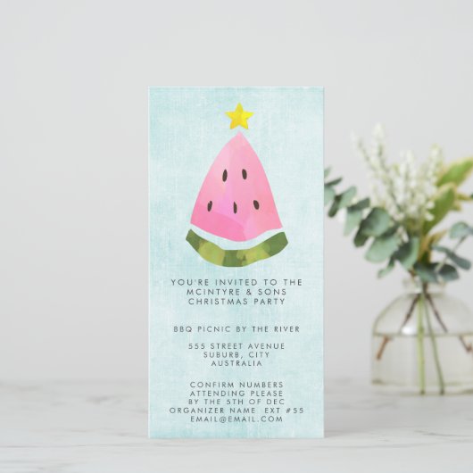 Carte Noël d'été Noël Fête du travail du personnel BBQ (Debout devant)