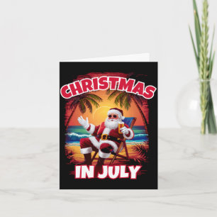 Carte Noël d'hommes en juillet drôle de père Noël xmas é